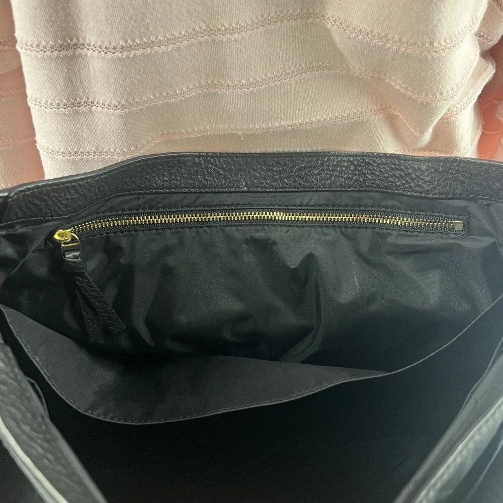 Tory Burch Black Nylon Leather Messenger Diaper Bag Crossbody Baby Travel Tote